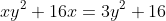 xy^2+16x=3y^2+16